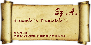 Szedmák Anasztáz névjegykártya